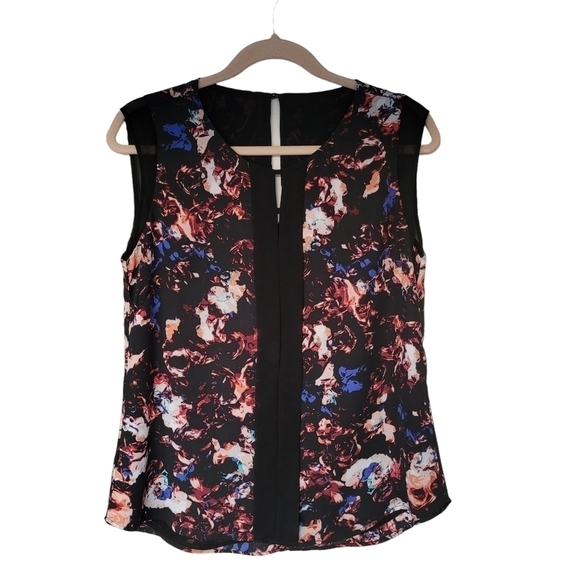 RW&CO. Tops - RW&CO Multicolour Cap Sleeve Blouse Abstract Floral Print